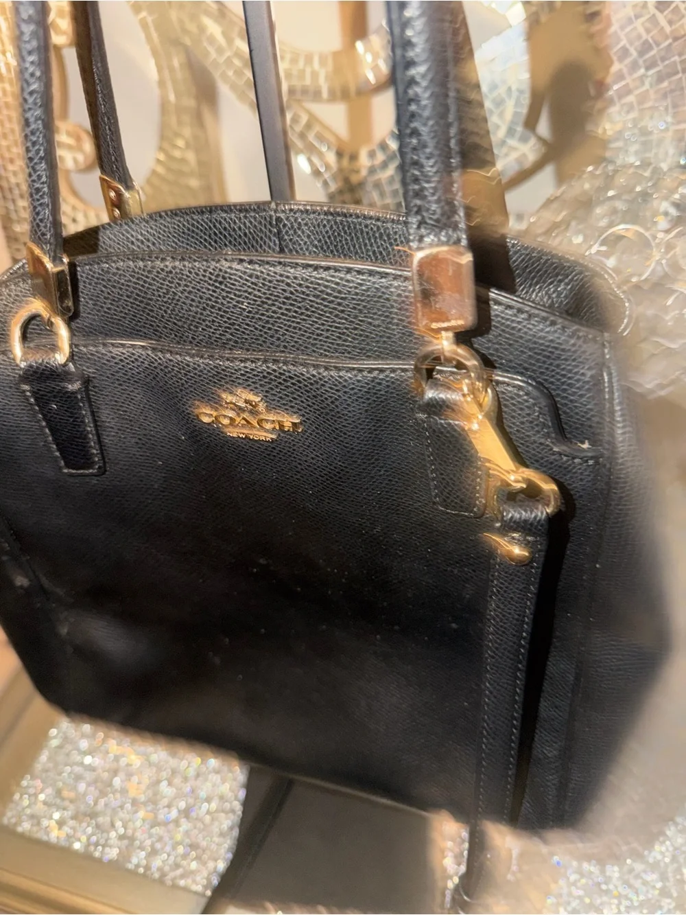 ⭐️Coach Black Leather Bag with Shoulder Strap